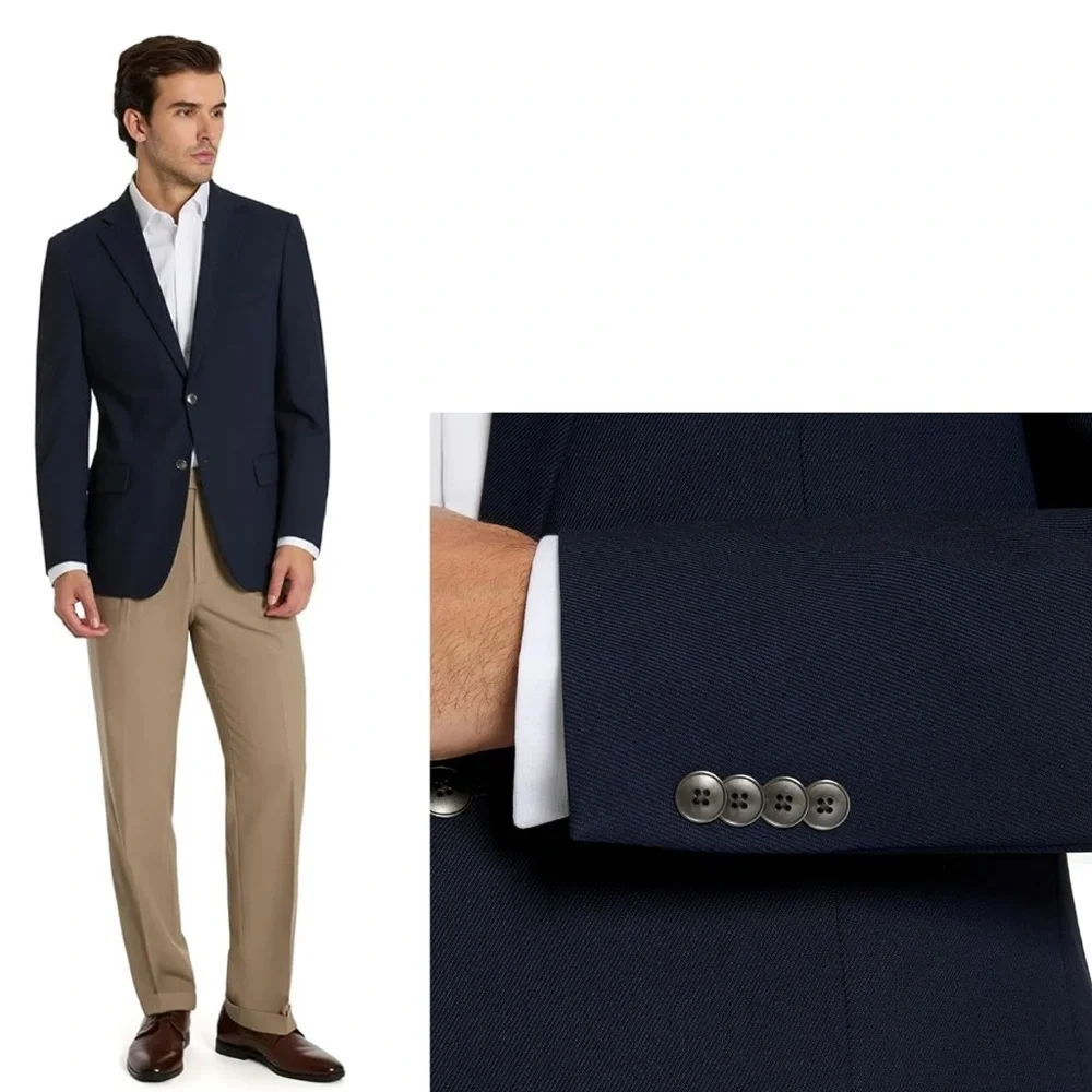 Michael Kors Men’s Navy Sport Coat Blazer Jacket Corporate Formal Wedding 38R